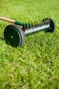 Wheel rake in old garden