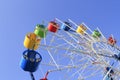 Wheel of review in the park on blue sky Royalty Free Stock Photo