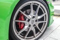 Wheel rim of a Porsche car Royalty Free Stock Photo