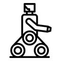 Wheel robot icon outline vector. Cute bot