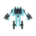 Wheel robot transformer icon flat isolated vector