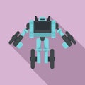 Wheel robot transformer icon, flat style