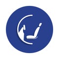 wheel and seat icon in badge style. One of Cars repear collection icon can be used for UI, UX