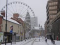 The Wheel of Sheffield in the snow Royalty Free Stock Photo