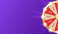 Wheel spin banner, fortune gamble win. Lucky casino game, jackpot or prize, arrow on circle roulette. Money lottery Royalty Free Stock Photo