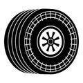 Wheel sport car icon, simple black style