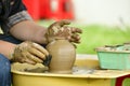 Wheel-throwing. Royalty Free Stock Photo