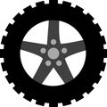 Wheel, tire icons, on white background Royalty Free Stock Photo