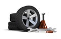 Wheel and Tool for Car