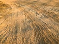 Wheel tracks dirt on country road Royalty Free Stock Photo