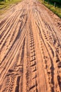 Wheel Tracks Pattern on Dirt Road