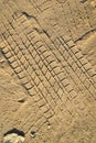 Wheel tracks on sand ground texture