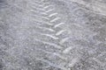 Wheel tracks on street