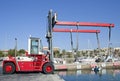 Wheel tractor with crane