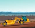 Wheel tractor-scraper for earthwork operations