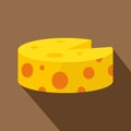 Wheel of traditional cheese icon, flat style
