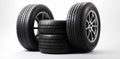 auto object background tire tyre automobile car wheel isolated shop rubber. Generative AI. Royalty Free Stock Photo