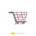 wheel trolly doodle icon sign symbol style vector illustration