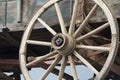 A Wheel and Undercarriage of a Buckboard Wagon