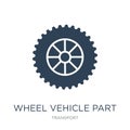 wheel vehicle part icon in trendy design style. wheel vehicle part icon isolated on white background. wheel vehicle part vector