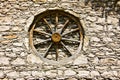 Wheel from wain in the wall Royalty Free Stock Photo