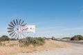 Wheel of windmill used as part of name board