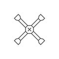 Wheel wrench line outline icon