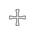 Wheel wrench outline icon