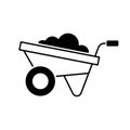 Wheelbarrow black linear icon Royalty Free Stock Photo