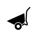 Wheelbarrow cart black icon on white background