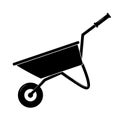 Wheelbarrow cart icon flat