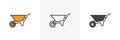 Wheelbarrow cart icon