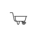 Wheelbarrow cart line icon