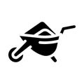 wheelbarrow with compost glyph icon vector illustration Royalty Free Stock Photo