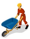 Wheelbarrow on construction