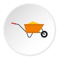 Wheelbarrow with construction debris icon