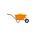 Wheelbarrow with construction debris icon Royalty Free Stock Photo