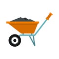 Wheelbarrow with construction debris icon