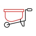 Wheelbarrow farm isolated icon