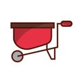 Wheelbarrow farm isolated icon