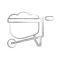 Wheelbarrow farm isolated icon