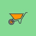 Wheelbarrow filled outline icon, line vector sign, linear colorful pictogram.