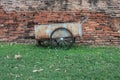 Wheelbarrow In Front Of A Brick Wall