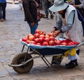 Wheelbarrow Full of Pomegranate in Cusco