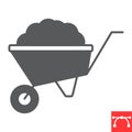 Wheelbarrow glyph icon