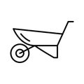 Wheelbarrow icon. Garden trolley. Farm harvest tool