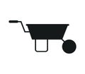Wheelbarrow icon illustrated in vector on white background Royalty Free Stock Photo