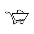 Wheelbarrow icon vector isolated on white background, Wheelbarrow sign , linear symbol and stroke design elements in outline style Royalty Free Stock Photo