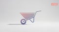 Wheelbarrow Icon on White Background Royalty Free Stock Photo