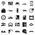 Wheelbarrow icons set, simple style